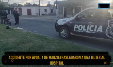 Intentó esquivar un automóvil y cayó al asfalto: Una mujer hospitalizada