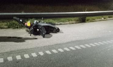 Accidente de motocicleta en la Ruta Nacional 38: conductor sufrió traumatismo en pie derecho