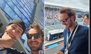 Benjamín Vicuña y su hijo Bautista viajaron a Miami para ver la Fórmula 1: la reacción de Pampita