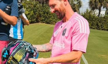 El regalo de Colapinto que sorprendió a Messi durante la práctica del Inter Miami: el especial mensaje del piloto