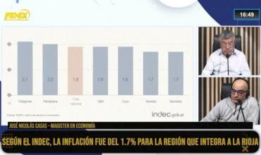 La inflación en la región que integra La Rioja, alcanzó el 1,7% según el último informe