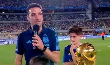 La emoción de Lionel Scaloni en la celebración del seleccionado argentino 