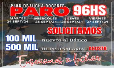 Educación en La Rioja: En Septiembre  ya hubo 9 días de paro y anuncian nuevo paro por 96 horas