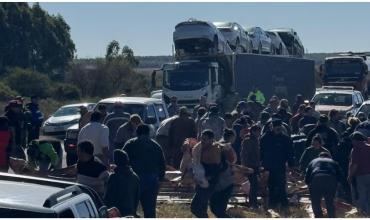 Saquearon un camión cargado de carne que volcó en la Ruta 14 en Entre Ríos