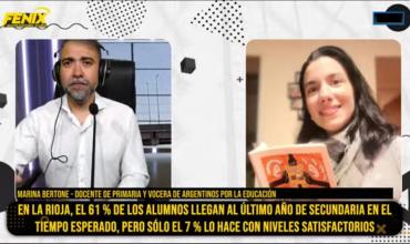 María Bertone: “5 de cada 100 estudfiantes riojanos terminan el secundario en tiempo y forma"