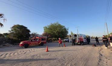 Una motociclista resultó herida tras colisionar con una camioneta en la colectora de Ruta 38