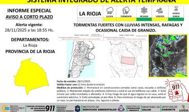 Emitieron alerta amarilla por tormentas fuertes con lluvias intensas en varios departamentos