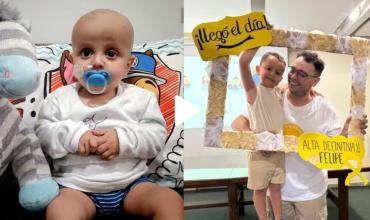 Un niño de seis años terminó un largo tratamiento contra el cáncer y emocionó a todos con el festejo