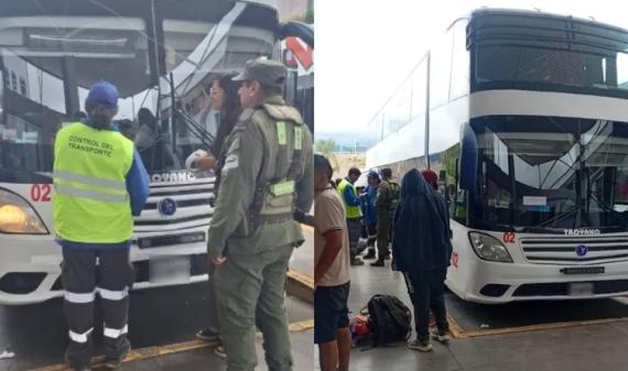 La Rioja: Un micro que iba a La Quiaca fue detenido por exceso de capacidad 