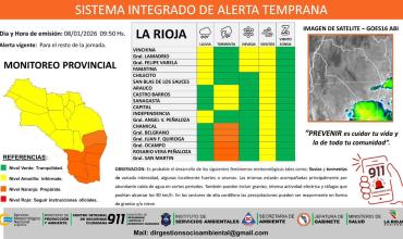 La Rioja: el sistema provincial emitió una alerta amarilla y naranja por tormentas