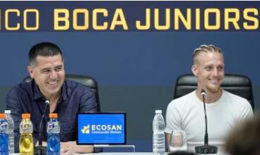 La reacción de Ascacíbar al ponerse la camiseta de Boca por primera vez