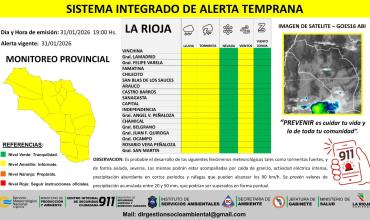Alerta amarilla por tormentas y fuertes vientos en toda La Rioja