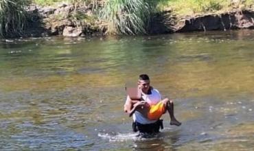 Un policía rescató a un niño de 11 años que se ahogaba en un río de Córdoba
