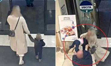 El momento en que un hombre intentó secuestrar a una nena en un supermercado de Italia