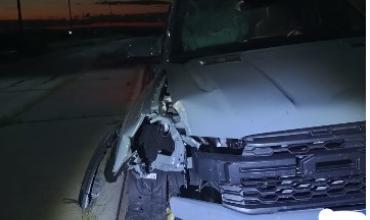 Camioneta impactó contra señalización en Ruta 38 y quedó inmovilizada