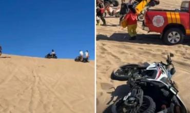 Tragedia en Villa Gesell: un hombre de 28 años murió tras caer con su moto en un médano