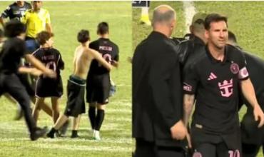 Hinchas invadieron el campo de juego tras el amistoso del Inter Miami en Puerto Rico y taclearon a Messi