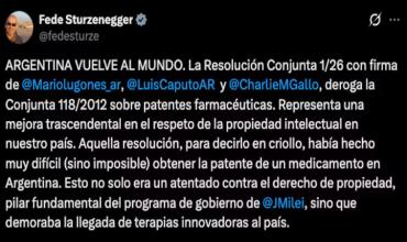 El Gobierno desreguló las patentes farmacéuticas