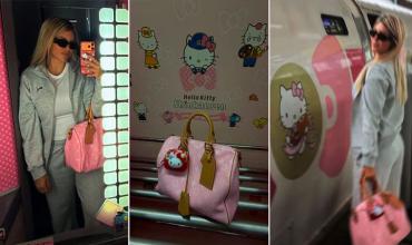 Wanda Nara en Japón: viajó en el tren bala de Hello Kitty y mostró todos los detalles