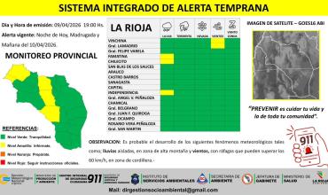 Alerta por lluvias y vientos en la zona de alta montaña