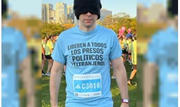 Nahuel Gallo pidió por los presos políticos en Venezuela tras correr en Buenos Aires