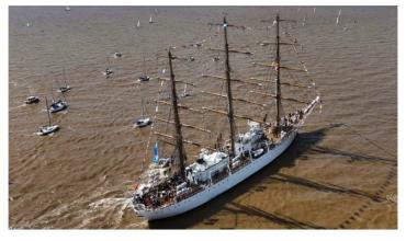 Zarpó la Fragata Libertad: así es el itinerario que la lleva a recorrer nueve puertos en 142 días de travesía