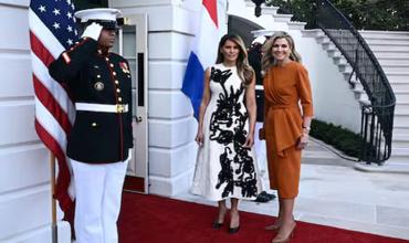 Máxima Zorreguieta deslumbró con un look “total orange” y joyas históricas en su visita a la Casa Blanca