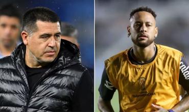 El regalo que Riquelme le envió a Neymar durante la práctica del Santos en la Bombonera