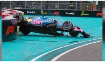 Pierre Gasly protagonizó un fuerte vuelco en el Gran Premio de Miami