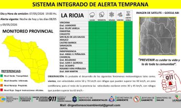 Emiten alerta amarilla por vientos