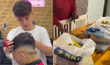 Tiene 14 años, aprendió barbería y se volvió viral por el regalo que les hizo a sus padres con lo que ganó