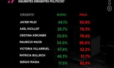 Encuesta: Ranking de imágenes con 9 dirigentes politicos y outsiders.