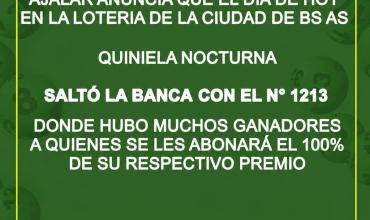 AJALAR confirmó que abonará el 100% de los premios tras el salto de banca en la Quiniela Nocturna de Buenos Aires