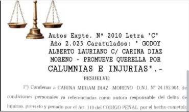 La ambientalista  Carina Díaz Moreno fue condenada por calumnias e injurias