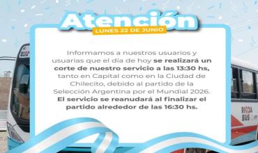 Rioja Bus suspende el servicio durante el partido de Argentina ante Austria