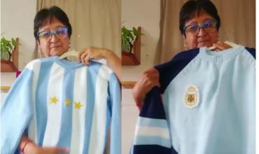 Tejió buzos de la Selección para sus siete nietos, se volvió viral y ahora tiene pedidos hasta noviembre