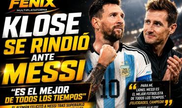 KLOSE SE RINDIÓ ANTE MESSI: "ES EL MEJOR DE TODOS LOS TIEMPOS"