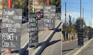 NOTIDENUNCIA FENIX. Peligro para los conductores:  Denuncian carteles en medio de  la avenida Oyola que pueden causar accidentes 