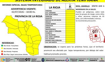 Recomiendan precaución ante la emergencia climática, estado de las rutas y bajas temperaturas extremas