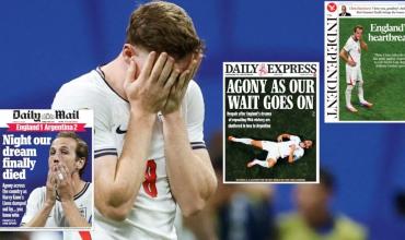 El crudo lamento de los diarios ingleses tras la derrota ante Argentina: de “azotados por Messi” a “fin del sueño”