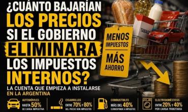 Cuánto bajarían los precios si el Gobierno eliminara los impuestos internos? La cuenta que empieza a instalarse en la Argentina