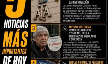 LAS 5 NOTICIAS MÁS IMPORTANTES DE HOY (Sábado 15/8/2026)