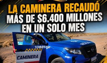 LA CAMINERA RECAUDÓ MÁS DE $6.400 MILLONES EN UN SOLO MES