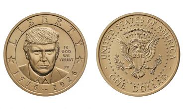 Ya están a la venta en Estados Unidos las monedas de USD 1 con la cara de Trump