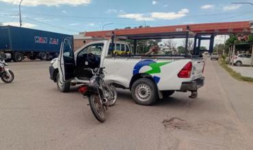 Chepes: una motocicleta y una camioneta protagonizaron un accidente de tránsito