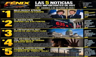 LAS 5 NOTICIAS MÁS IMPORTANTES DE HOY 