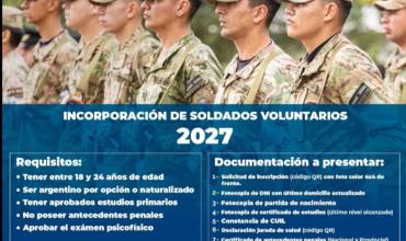 La Base Aérea de Chamical abrió la inscripción para soldados voluntarios 2027