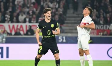 Julián Álvarez cortó su sequía con un golazo en Atlético de Madrid y marcó el empate ante Stuttgart por la Champions League