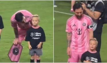 El tierno gesto de Lionel Messi con un nene antes del empate de Inter Miami en la MLS