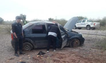 Vuelco de un automóvil en Ruta N°5